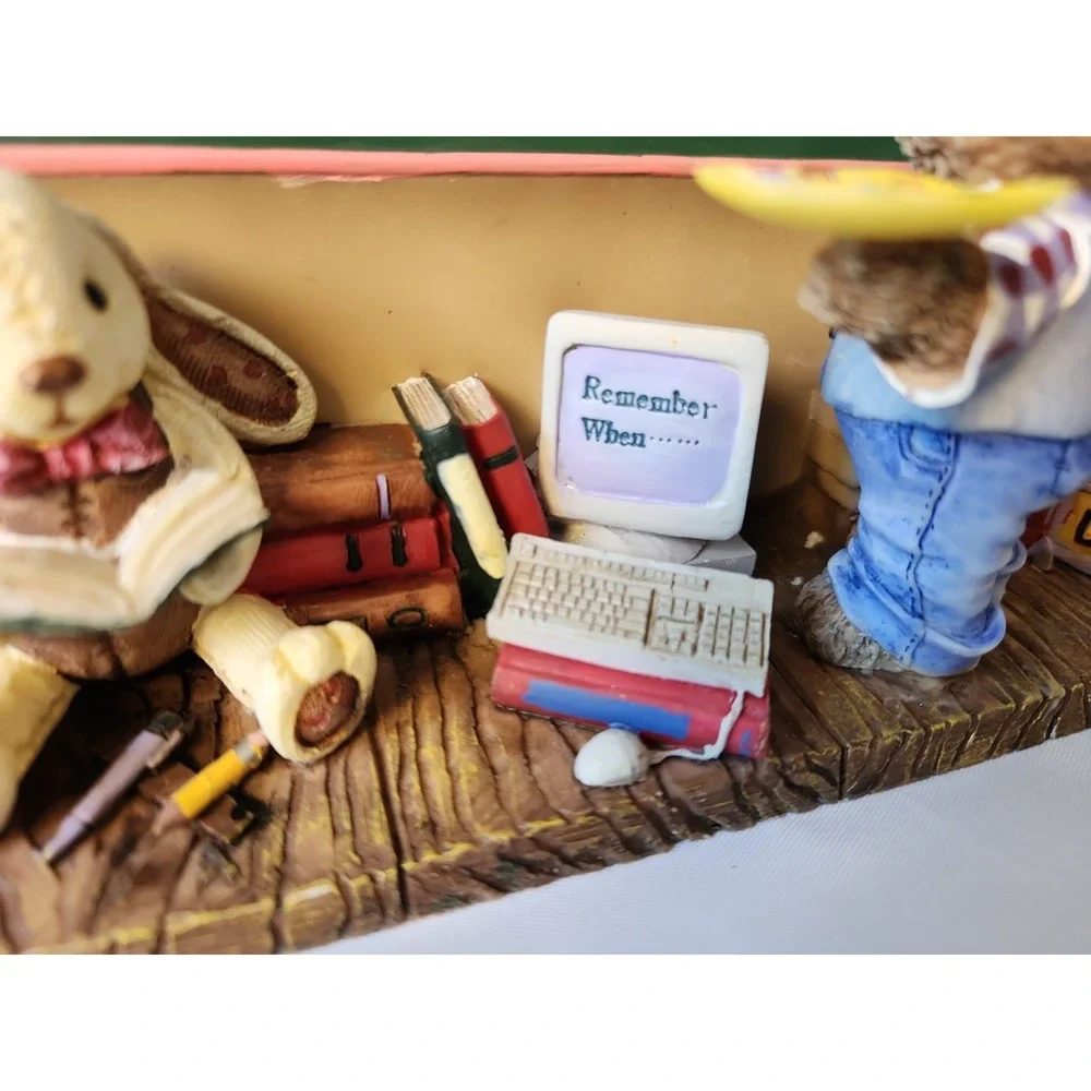NWOB Vintage 1990s School Days Grades 1 - 12 Photo 3D Desktop Frame Cast Resin